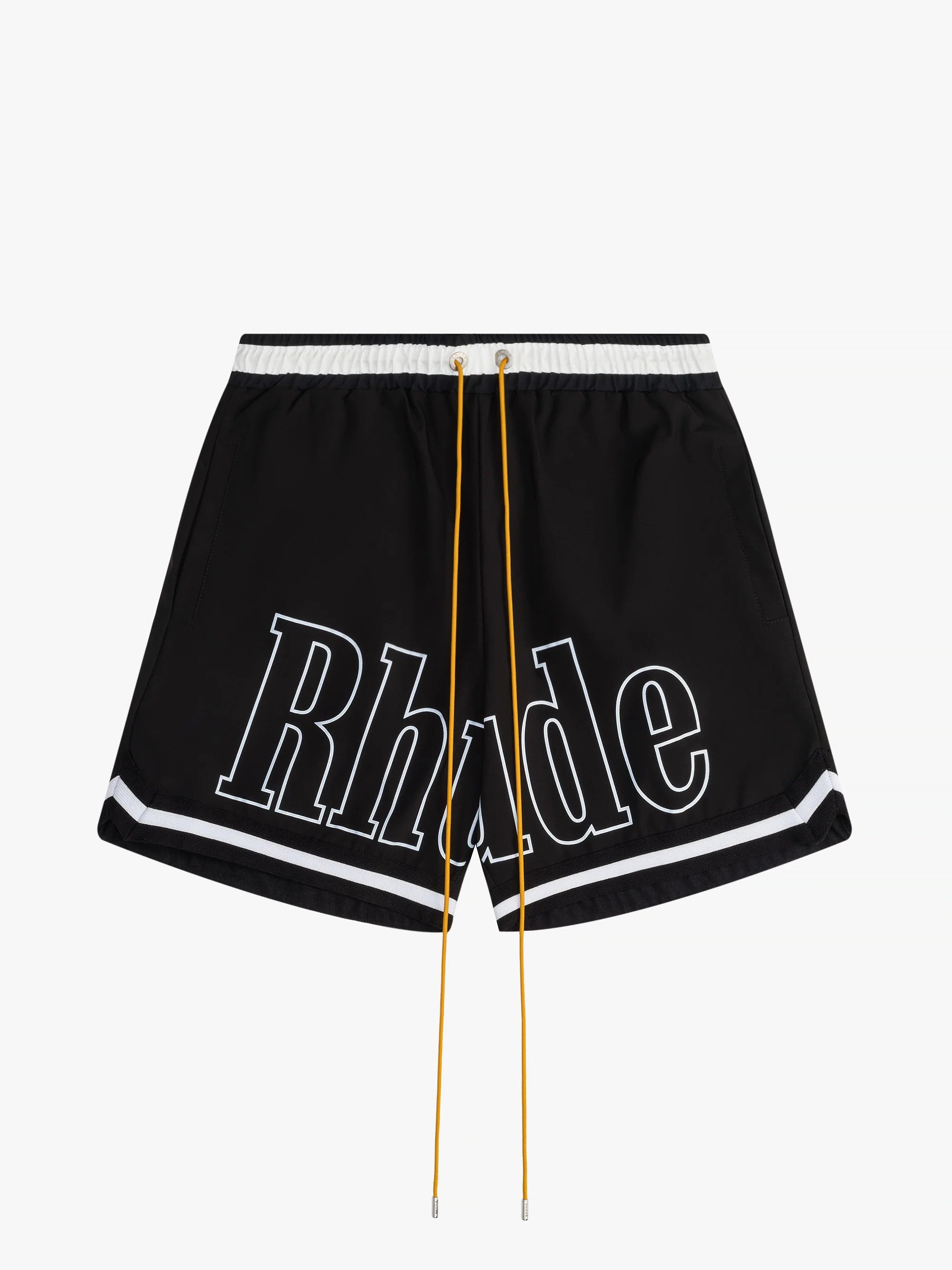 RHUDE BASKETBALL SWIM SHORTS BLACK WHITE