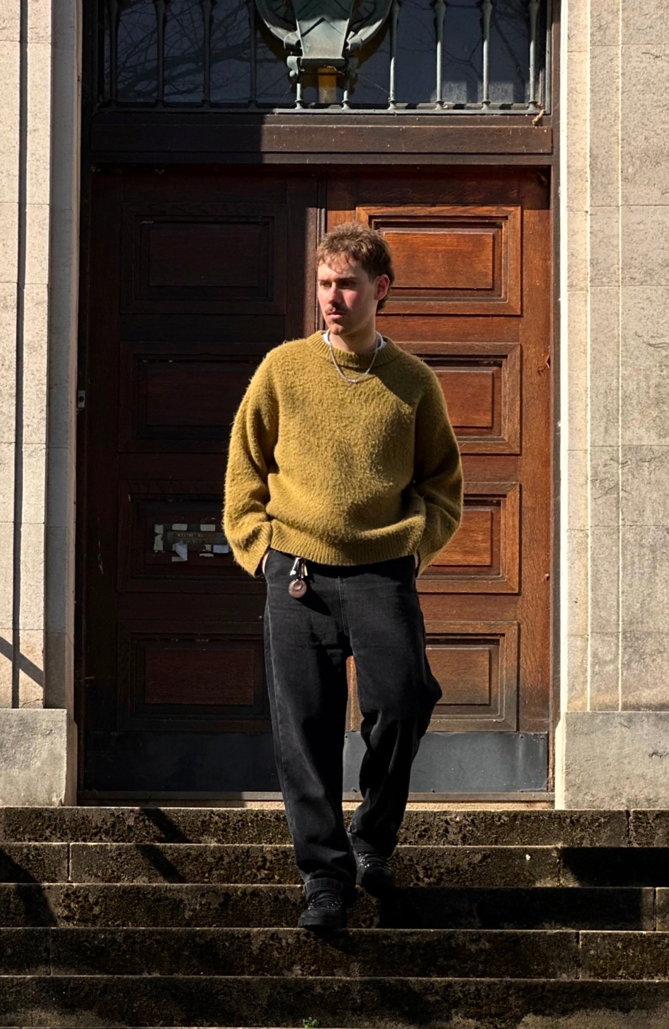 Culture Origins - Mohair Knitted Sweater | Moss Green