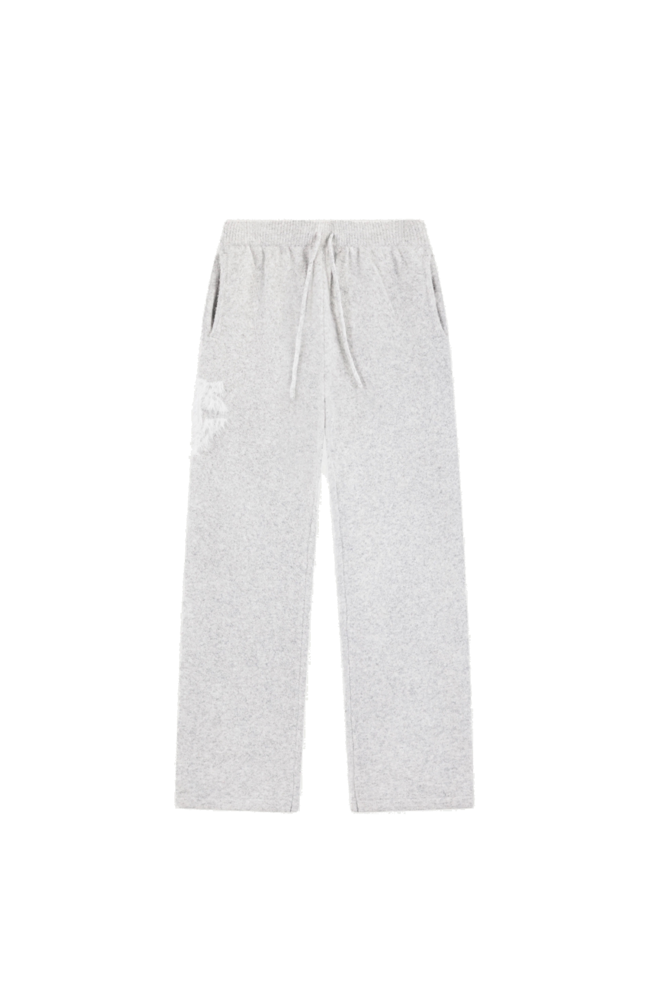 Couture Club - Monogram Fluffy Knit Joggers | Grey Marl