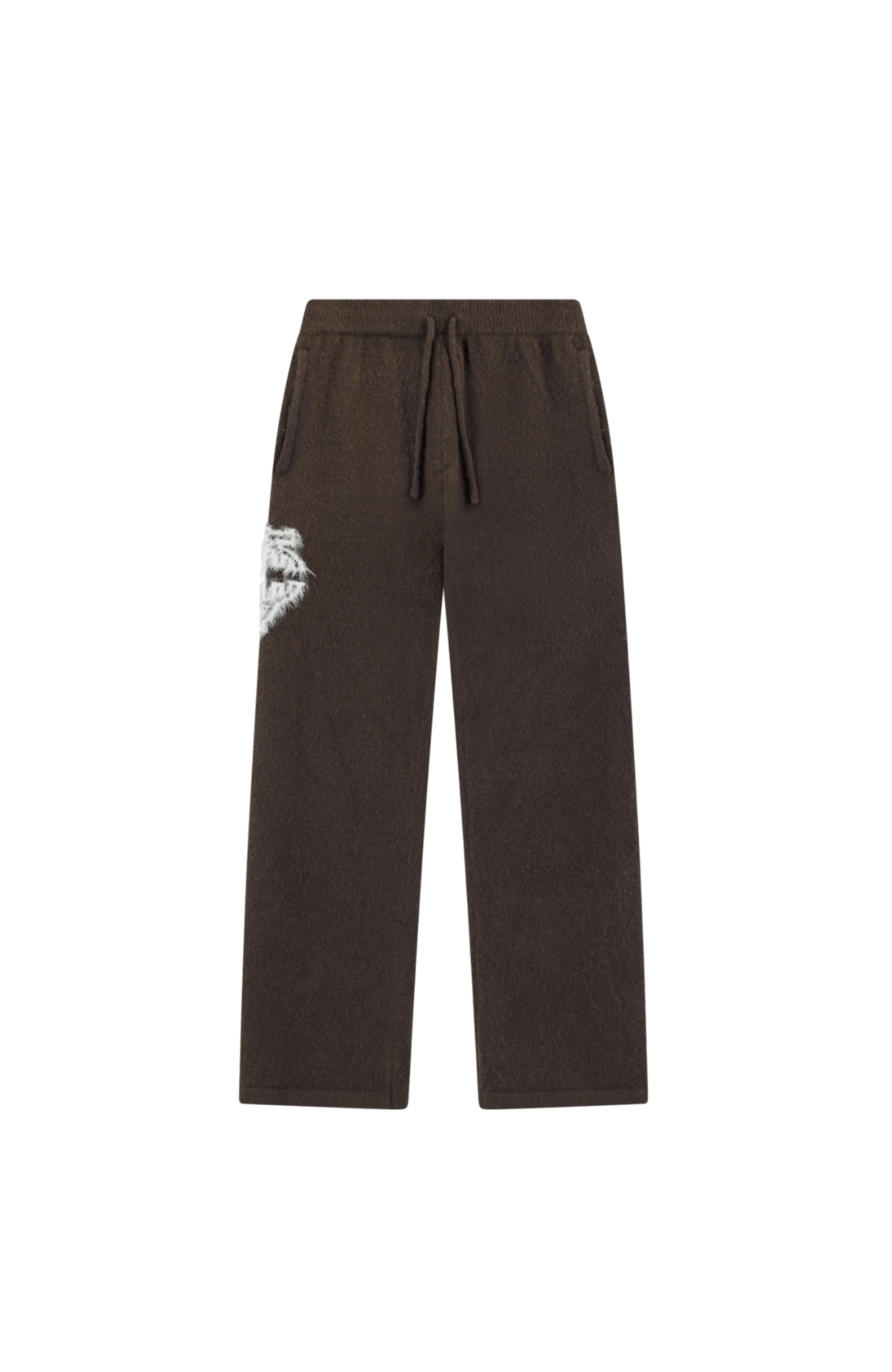 Couture Club - Monogram Fluffy Knit Joggers | Brown