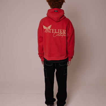 FKA - Sudadera con capucha Atelier V2 - Rojo arcilla y crema