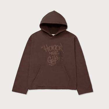 Honor The Gift - Script Embroidery Hoodie | Brown