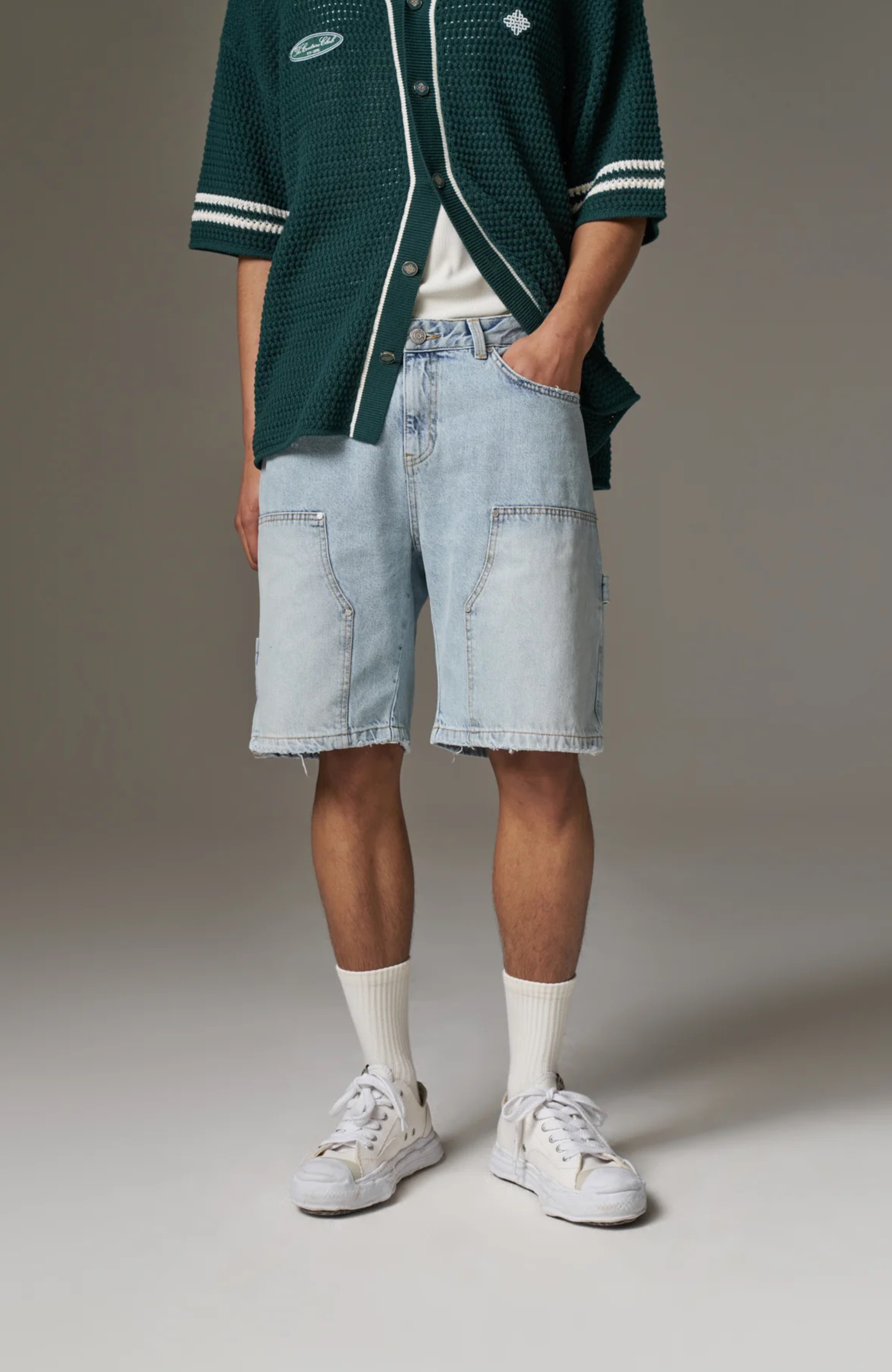 Couture Club - Denim Carpenter Shorts | Blue Wash