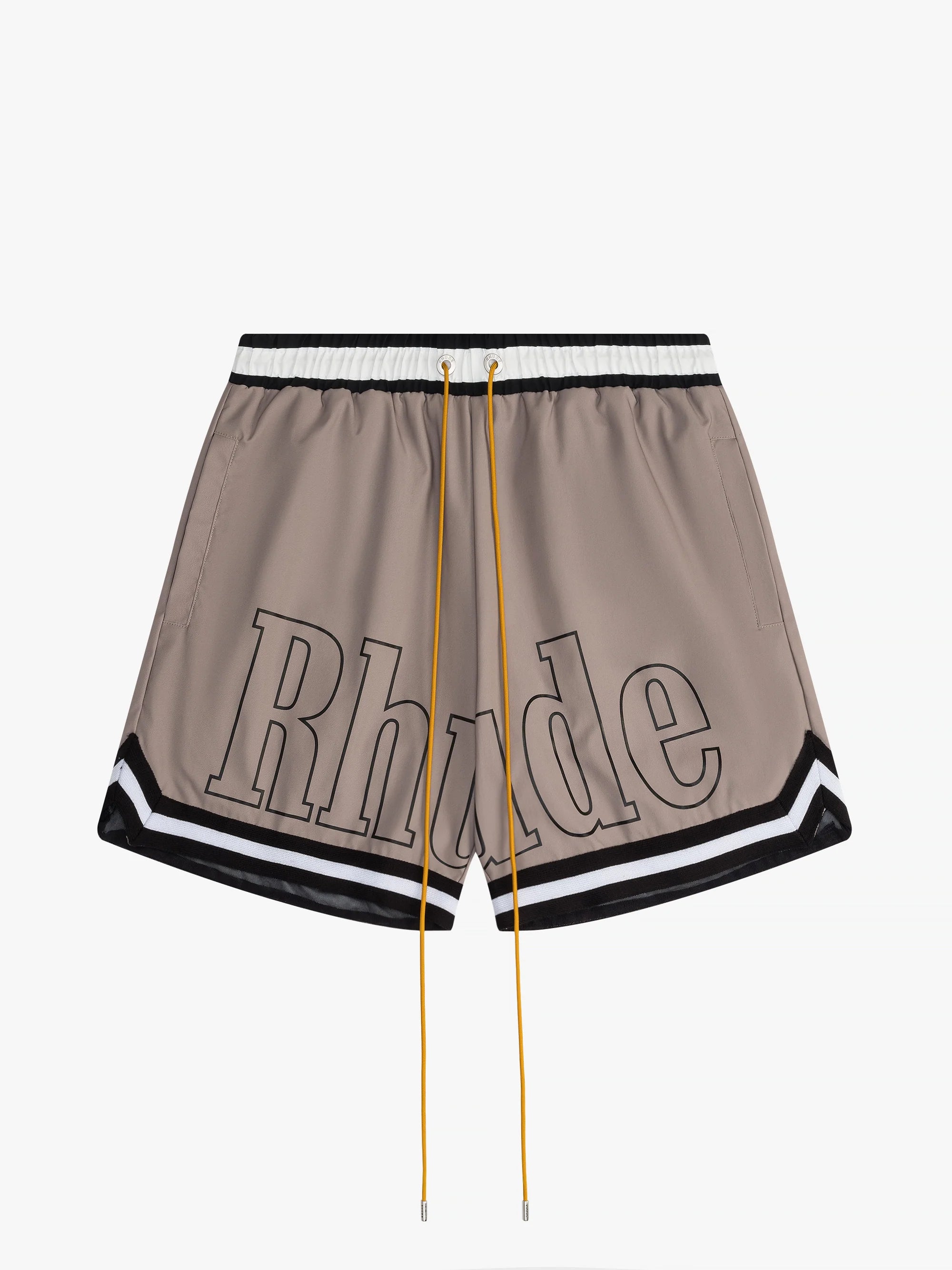 RHUDE - BASKETBALL SWIM SHORTS | KHAKI/BLACK