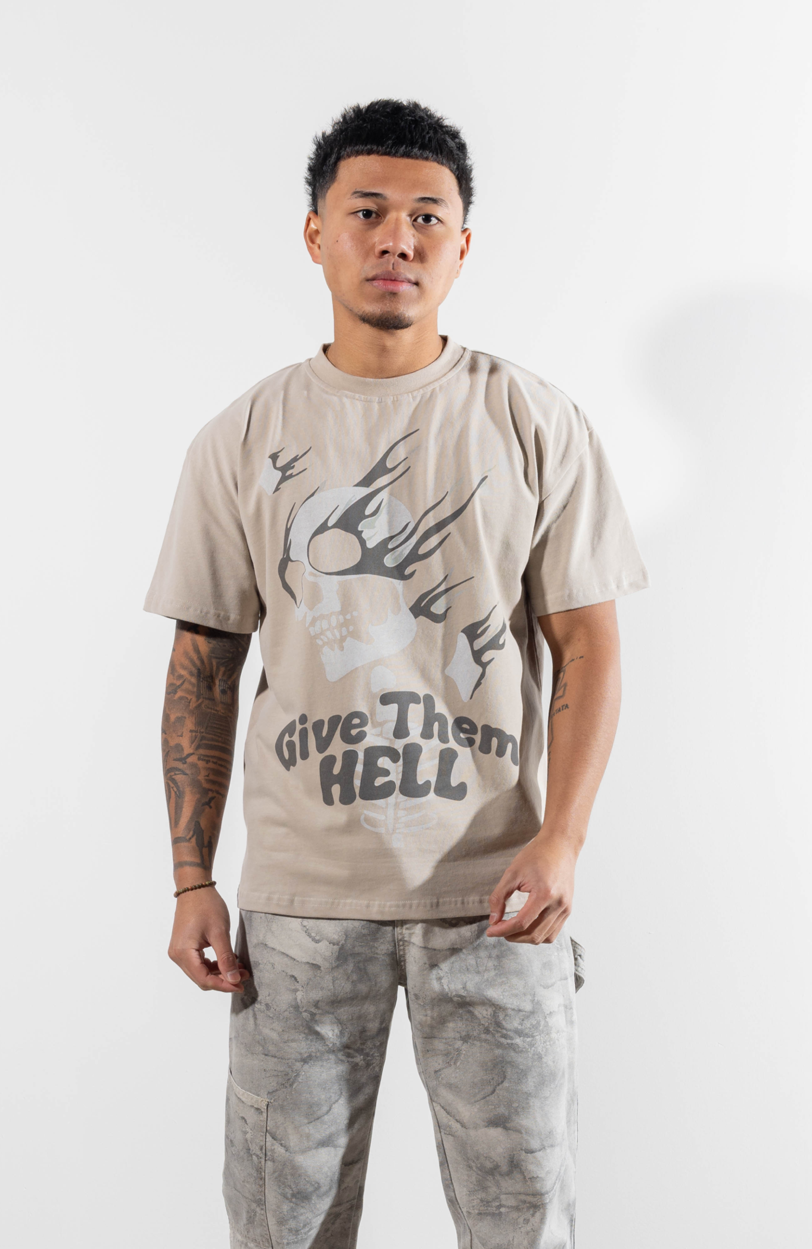 Culture Heritage - Give them Hell Tee | Taupe
