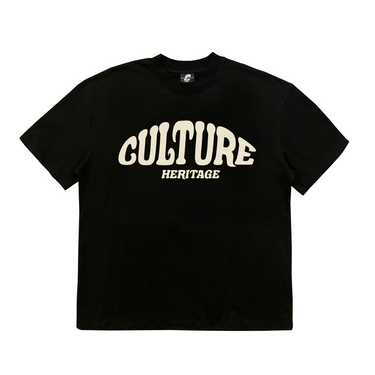 Patrimonio cultural - Camiseta con logotipo arqueado | Negro/Crema