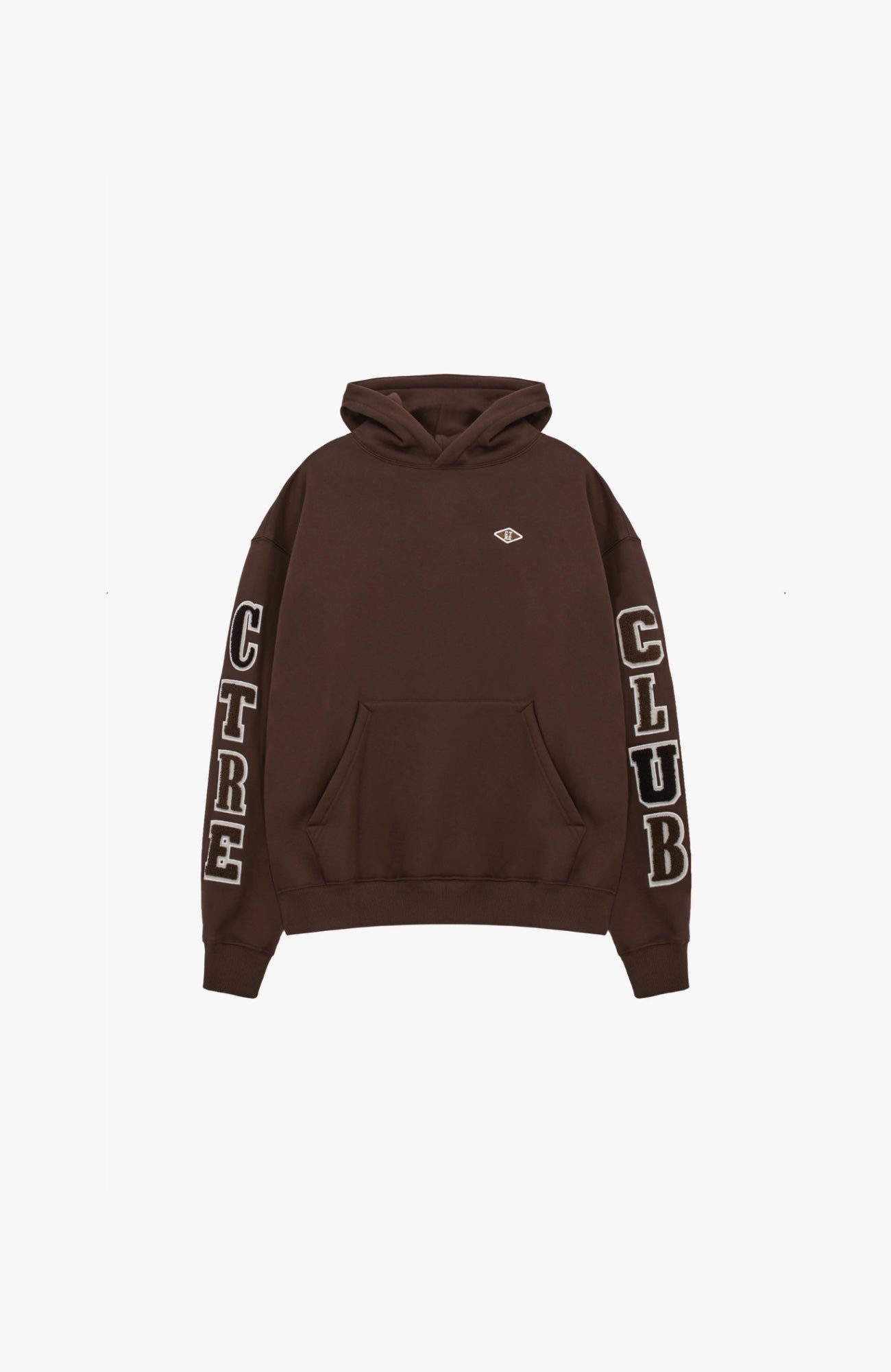 Couture Club - Multibadge Chenille Hoodie | Brown