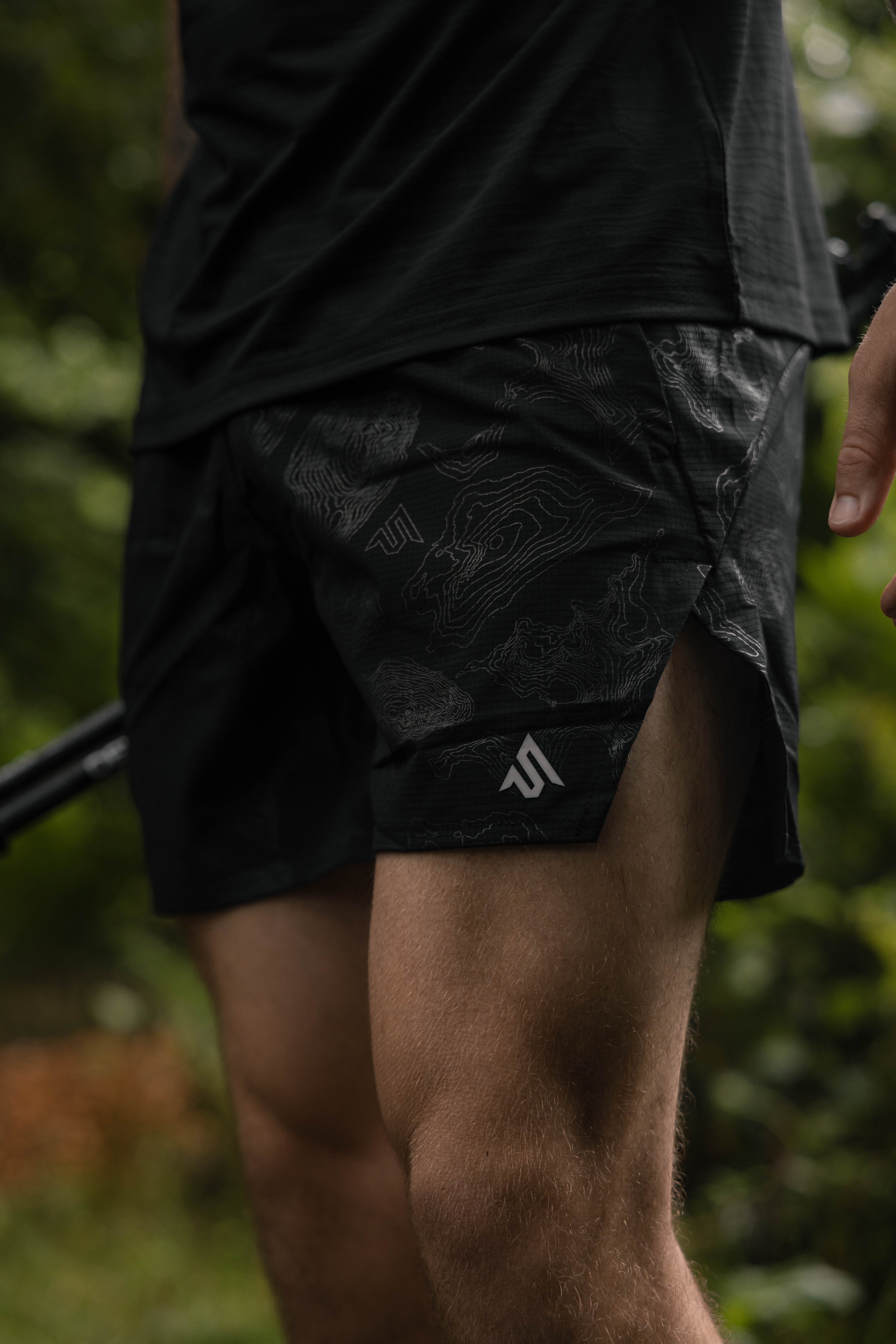 Strive - Topography Camo Aero Shorts V2 | Black Camo
