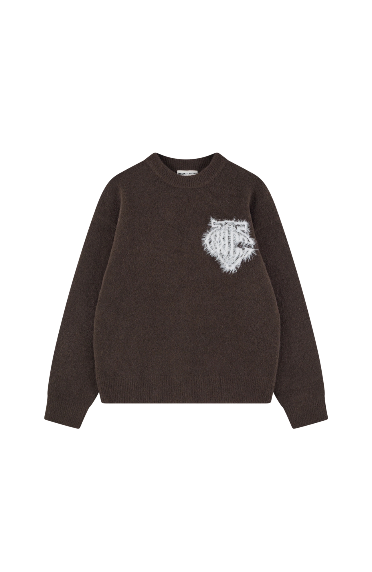 Couture Club - Monogram Fluffy Knit Crew | Brown