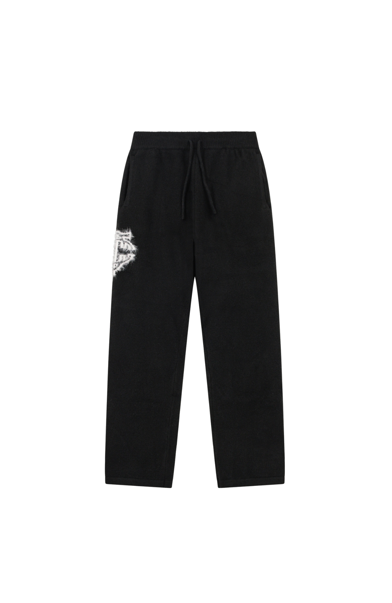 Couture Club - Monogram Fluffy Knit Joggers | Black