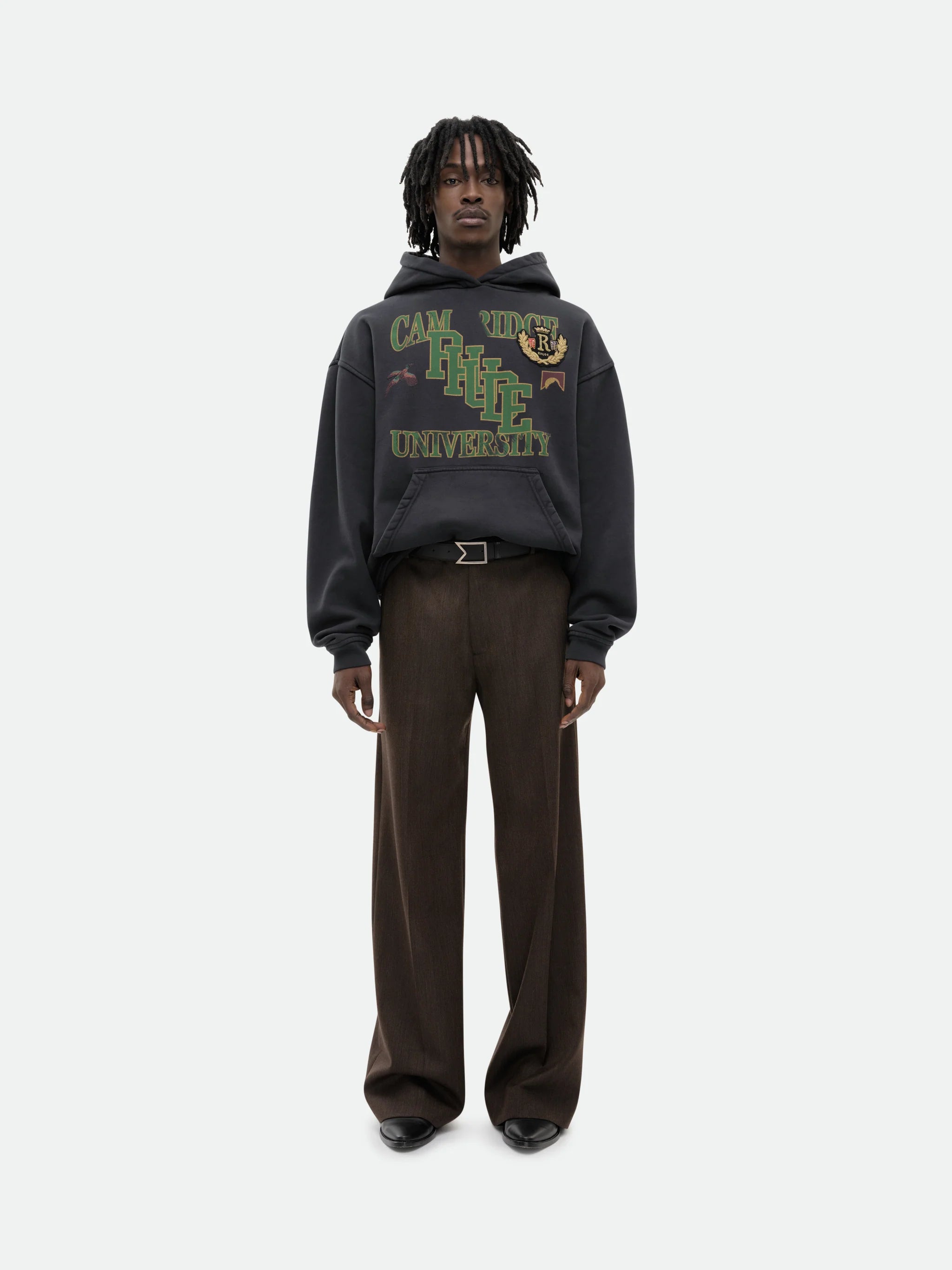 RHUDE - UNIVERSITY HOODIE | VINTAGE BLACK