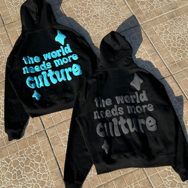 Patrimoine culturel - Sweat à capuche de la culture mondiale | Noir noir