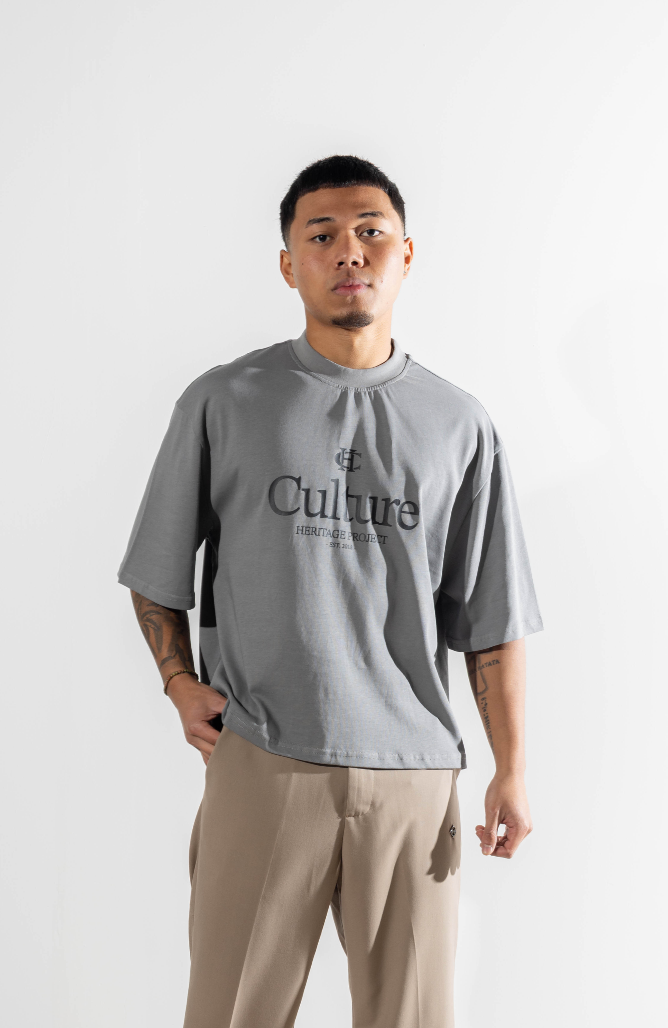 Culture Heritage - Souvenir Cropped Tee | Slate Grey