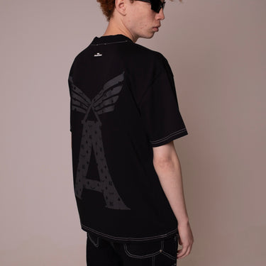FKA - Camiseta con monograma | Puntada de contraste negra.
