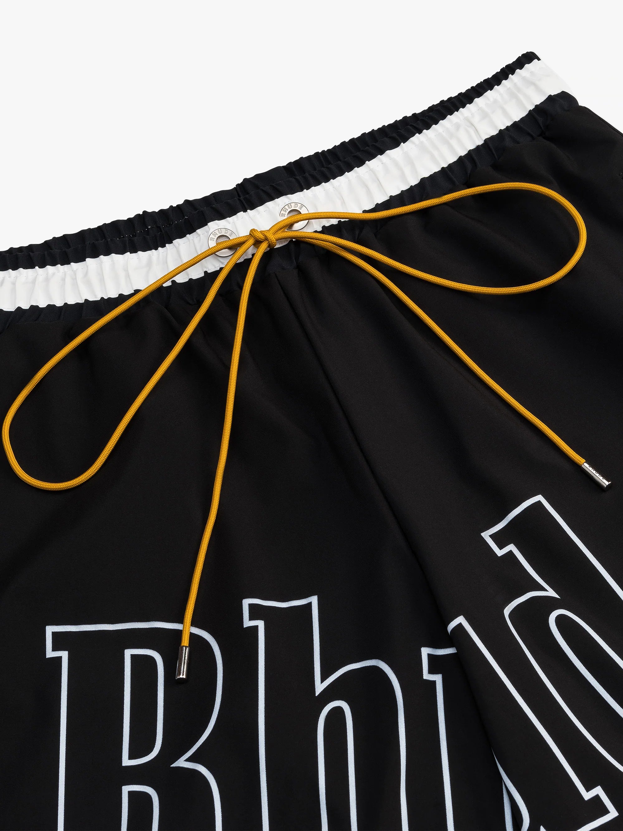 RHUDE - BASKETBALL SWIM SHORTS | BLACK/WHITE