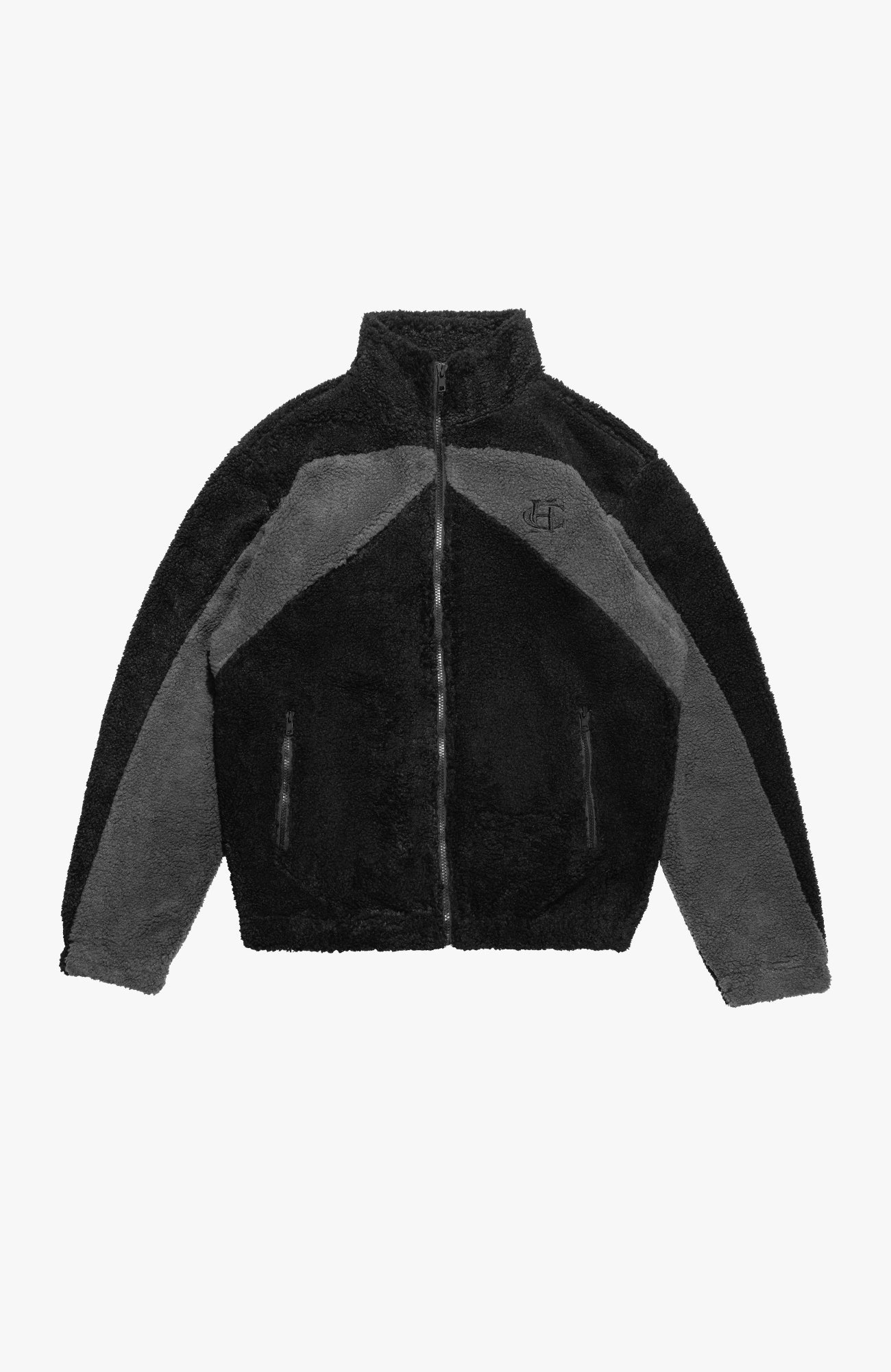 Culture Heritage - Panelled Fleece Jacket | Black Grey