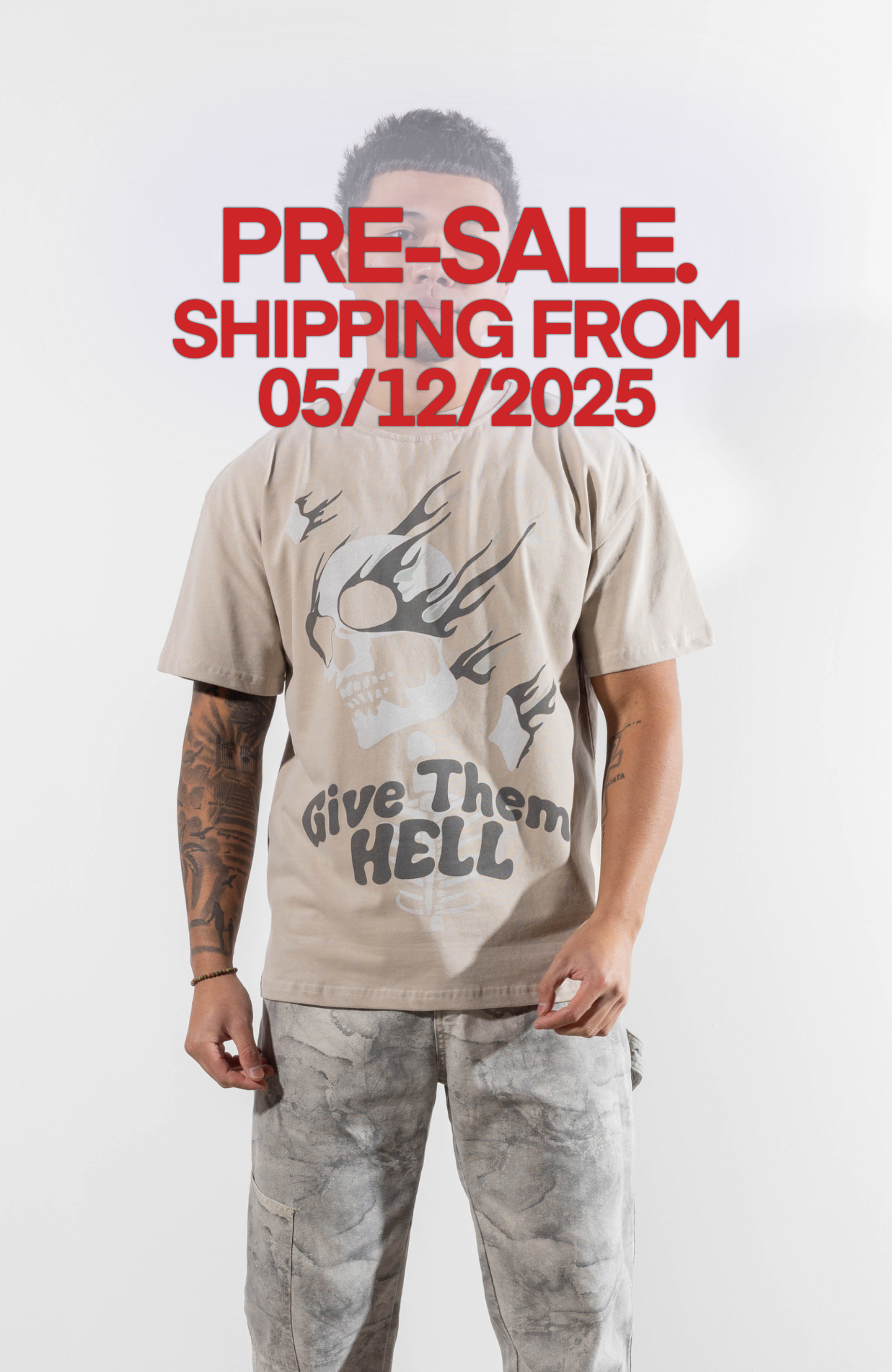 Culture Heritage - Give them Hell Tee | Taupe