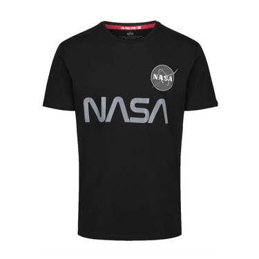 Alpha Industries - Camiseta reflectante de la NASA | Negro