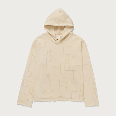 HTG - Novelty Printed Terry Hoodie | Bone