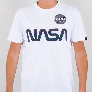 Alpha Industries - Camiseta arcoíris de la NASA | Blanco